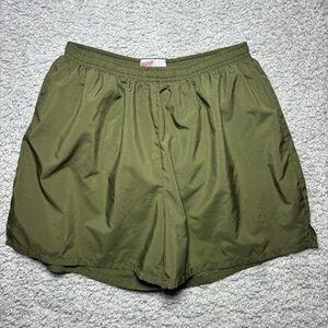 Soffe Shorts Womens Medium Vintage Moss Green Activewear Athleisure Lined Run